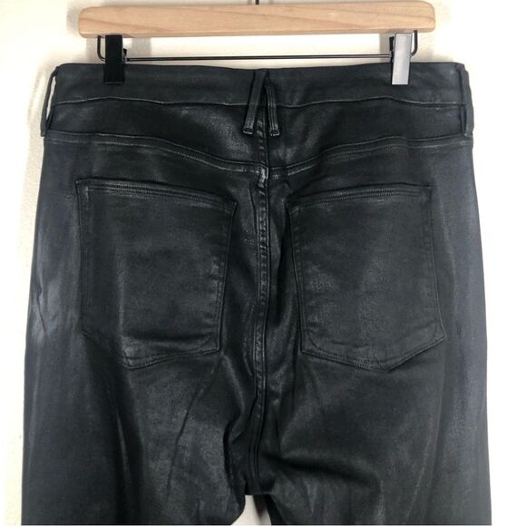 Good American Good Legs Waxed Coated Black Skinny Jeans Women’s Size 16 - Picture 5 of 8